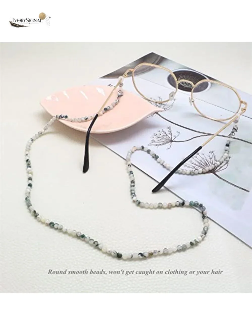 Natural Stone Beaded Eyeglass Chain Face Mask Holder Lanyard for Women